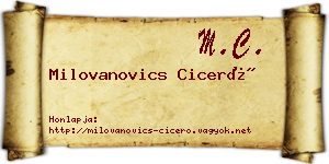 Milovanovics Ciceró névjegykártya
